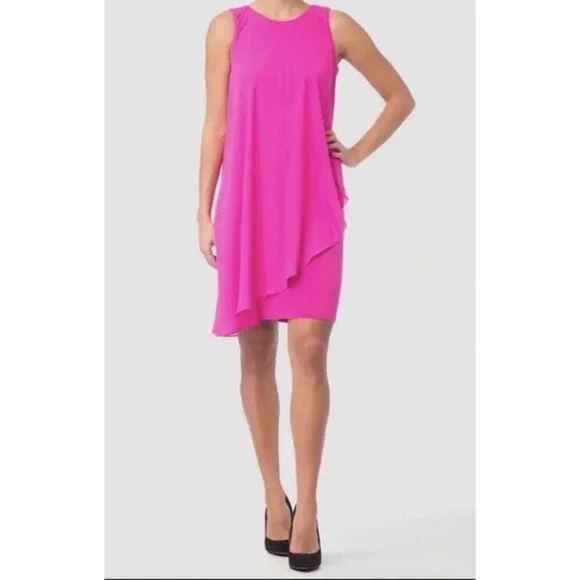 Joseph Ribkoff Neon Pink Asymmetrical Size 20 Flowy 3056 - Picture 10 of 10